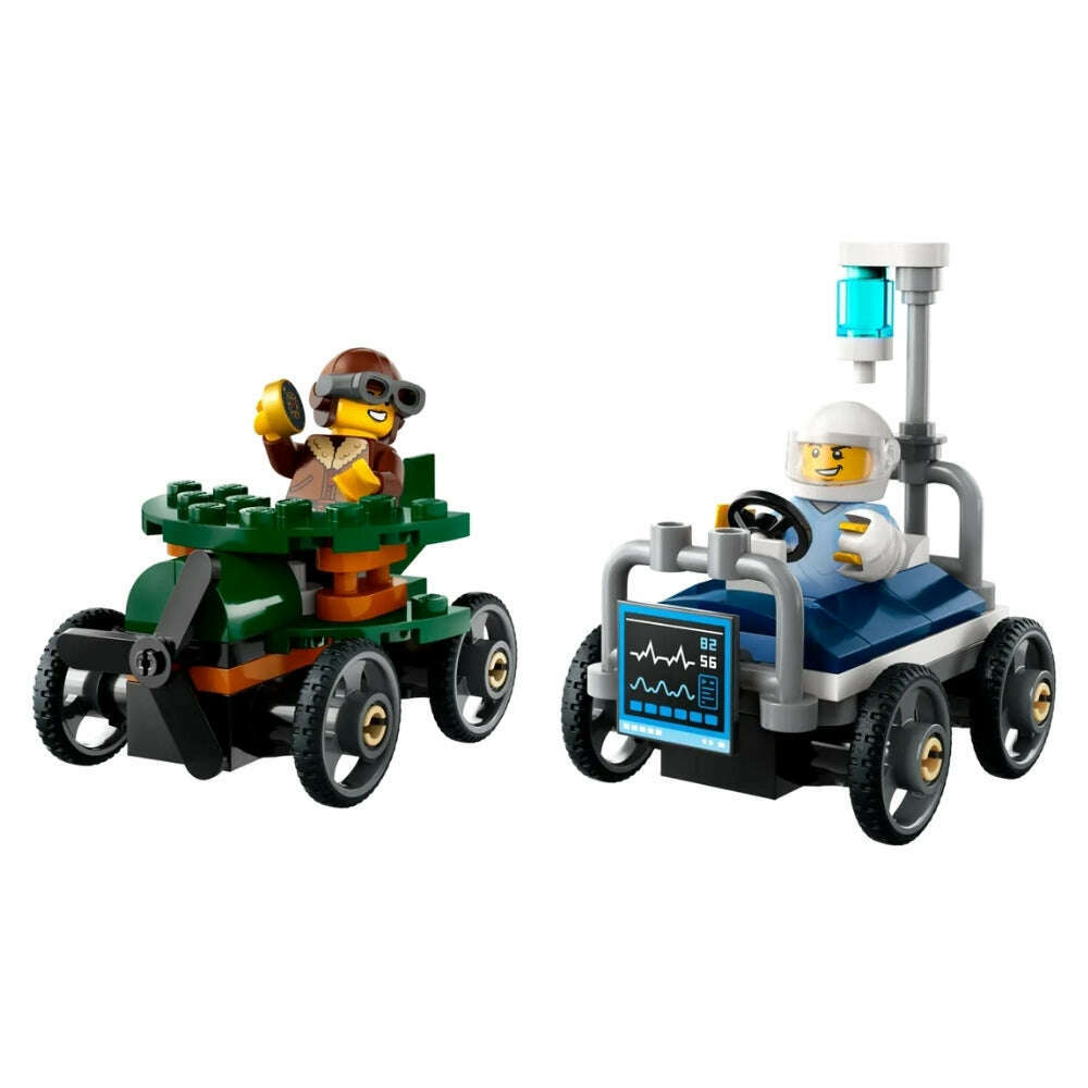 Toys N Tuck:Lego 60459 City Aeroplane vs. Hospital Bed Race Car Pack,Lego City