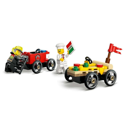 Toys N Tuck:Lego 60458 City Pizza vs. Fire Truck Race Car Pack,Lego City