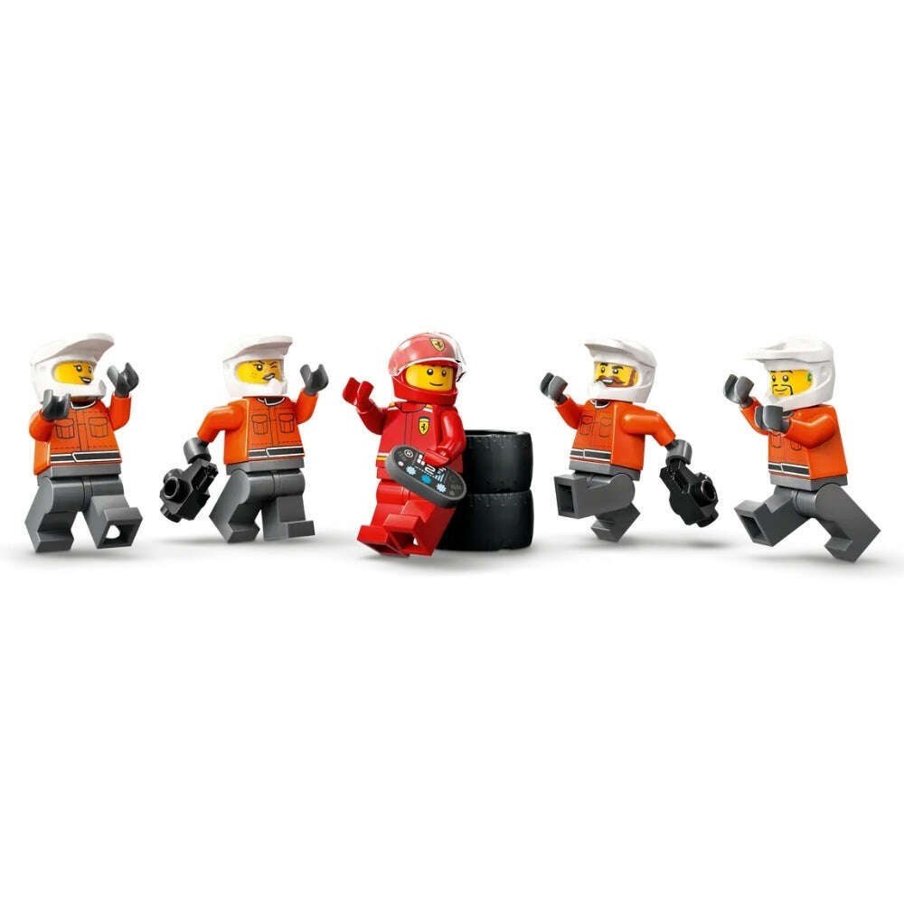 Toys N Tuck:Lego 60443 City F1 Pit Stop & Pit Crew with Ferrari Car,Lego City