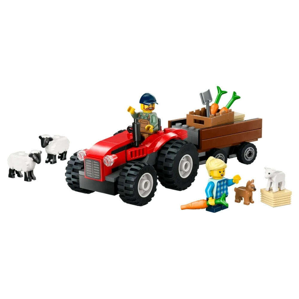 Toys N Tuck:Lego 60461 City Red Farm Tractor with Trailer & Sheep,Lego City