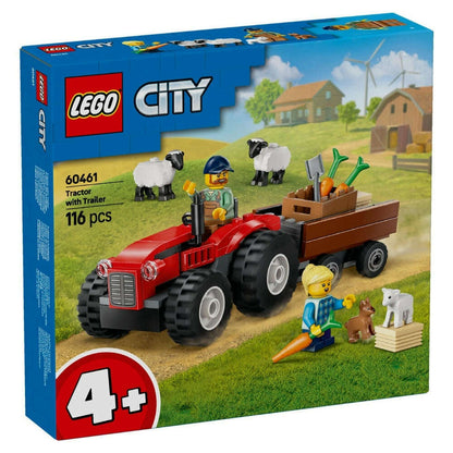 Toys N Tuck:Lego 60461 City Red Farm Tractor with Trailer & Sheep,Lego City