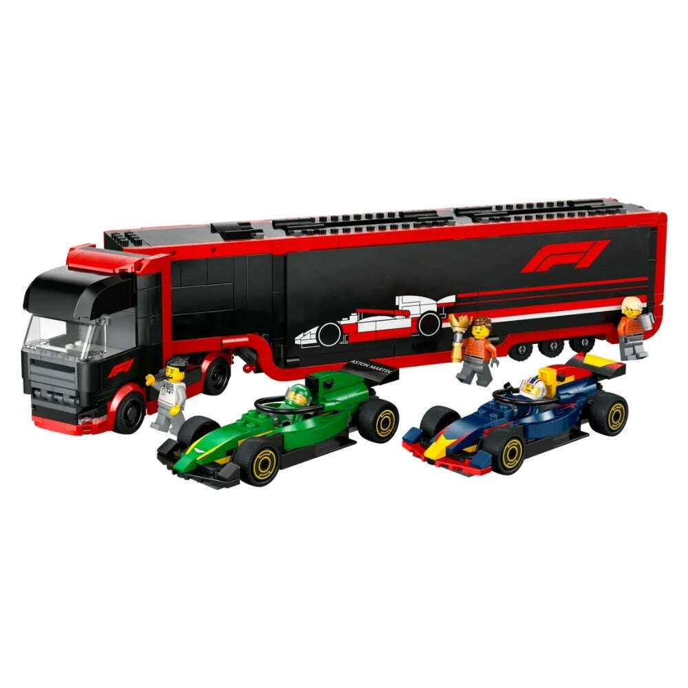 Toys N Tuck:Lego 60445 City F1 Truck with RB20 & AMR24 F1 Cars,Lego City