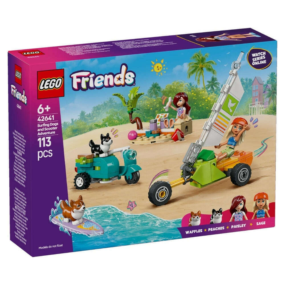 Toys N Tuck:Lego 42641 Friends Surfing Dogs and Scooter Adventure,Lego Friends