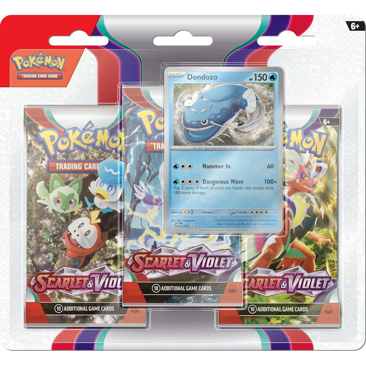 Toys N Tuck:Pokemon TCG Scarlet & Violet 3 Pack Booster Blister Dondozo,Pokemon