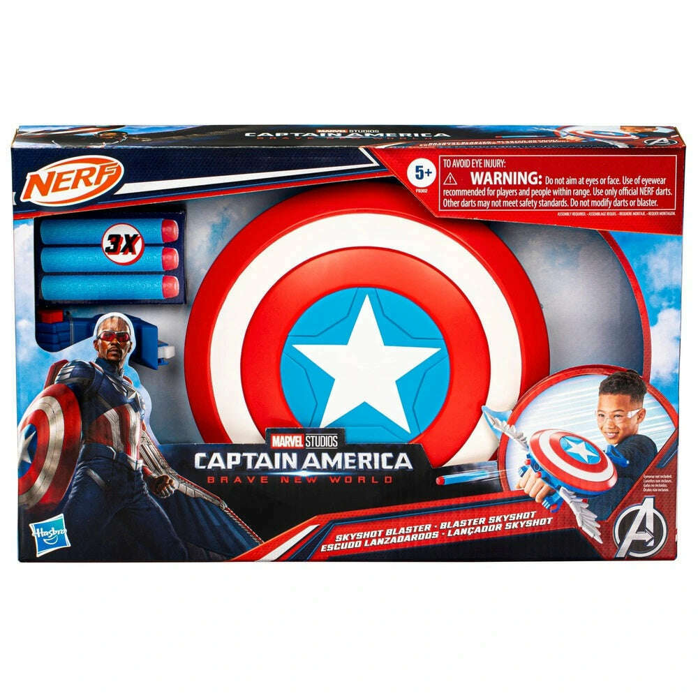 Toys N Tuck:Nerf Marvel Captain America: Brave New World Skyshot Blaster,Marvel