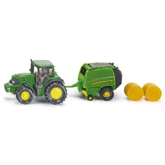 Toys N Tuck:Siku Diecast Vehicle 1665 John Deere with Round Bailer,Siku