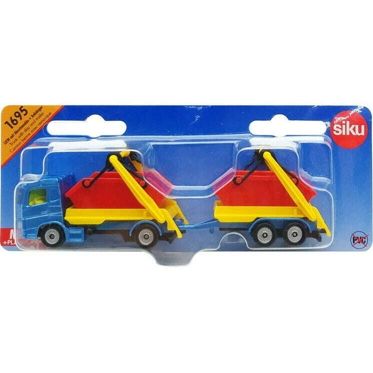 Toys N Tuck:Siku Diecast Vehicle 1695 Truck with Skip and Trailer,Siku