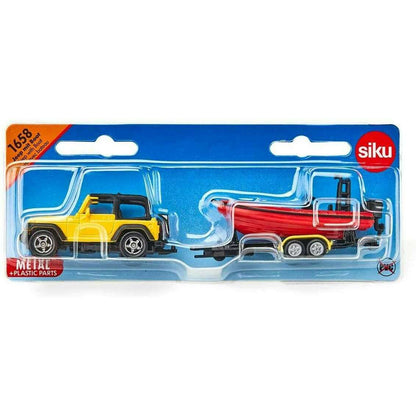 Toys N Tuck:Siku Diecast Vehicle 1658 Jeep with Boat,Siku