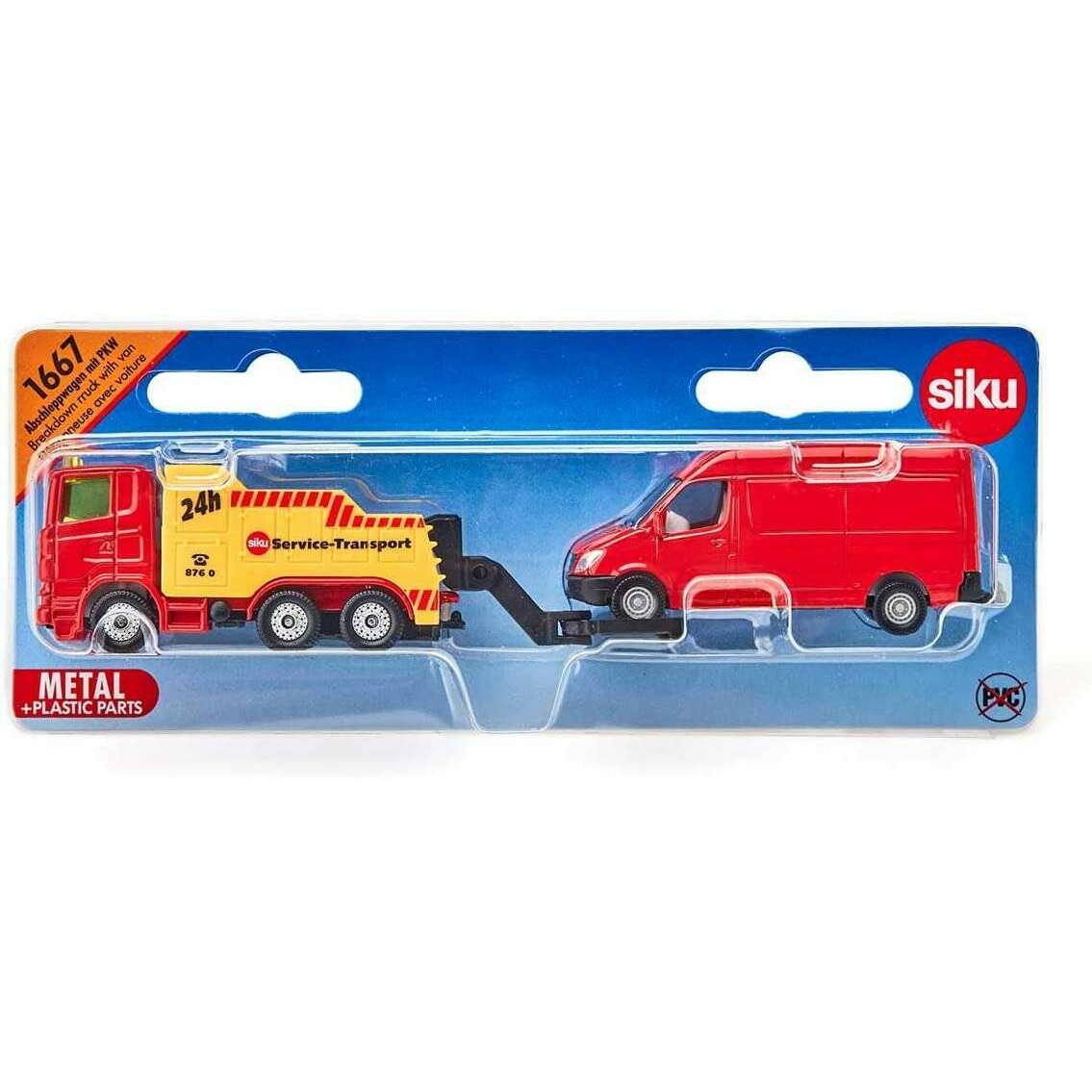 Toys N Tuck:Siku Diecast Vehicle 1667 Breakdown Truck with Van,Siku