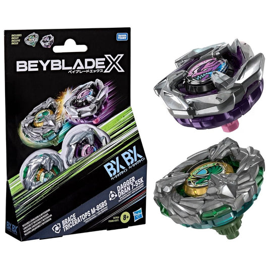 Beyblade X Dual Pack Brace Triceratops M-85BS & Dagger Dran 7-55K