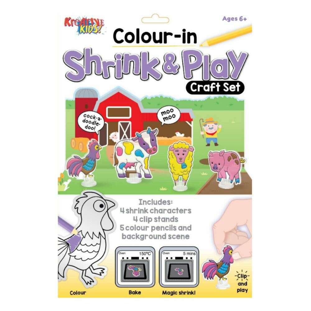 Toys N Tuck:Creative Kids Colour-In Shrink & Play Craft Set,Creative Kids