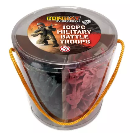 Toys N Tuck:Combat Mission 100pc Military Battle Troops Tube,Kandy Toys