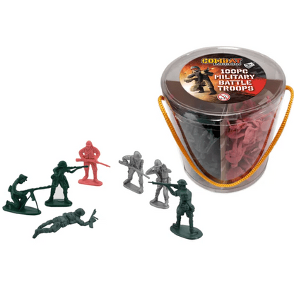 Toys N Tuck:Combat Mission 100pc Military Battle Troops Tube,Kandy Toys