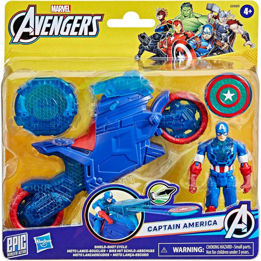 Toys N Tuck:Marvel Avengers Epic World Of Action Captain America Shield-Shot Cycle,Marvel