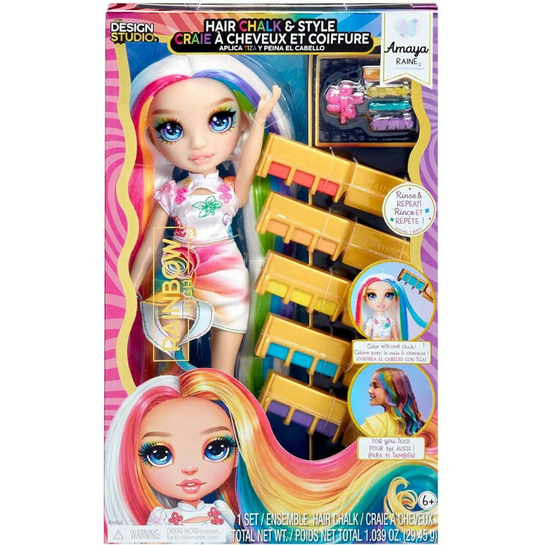 Toys N Tuck:Rainbow High Hair Chalk & Style Amaya Raine,Rainbow High