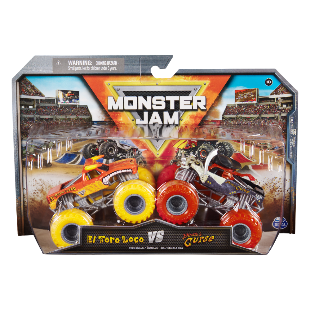 Toys N Tuck:Monster Jam 1:64 Series 30 El Toro Loco vs Pirate's Curse,Monster Jam