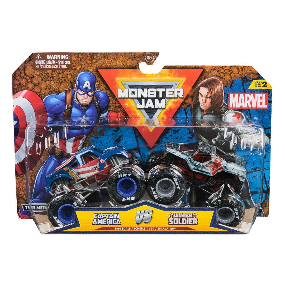 Toys N Tuck:Monster Jam 1:64 2 Pack Marvel Series 2 Captain America vs Winter Soldier,Monster Jam