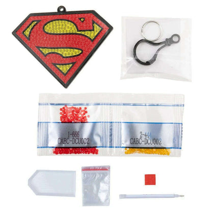 Toys N Tuck:Crystal Art Bag Charms DC - Superman Logo,Crystal Art