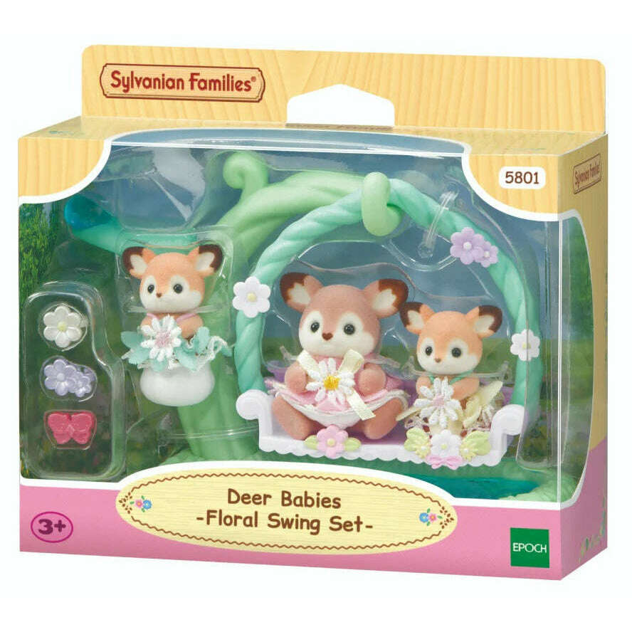 Toys N Tuck:Sylvanian Families Deer Babies Floral Swing Set,Sylvanian Families