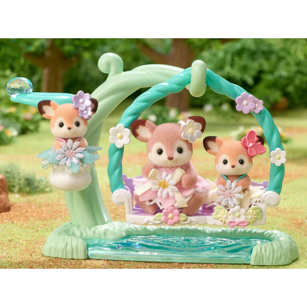 Toys N Tuck:Sylvanian Families Deer Babies Floral Swing Set,Sylvanian Families