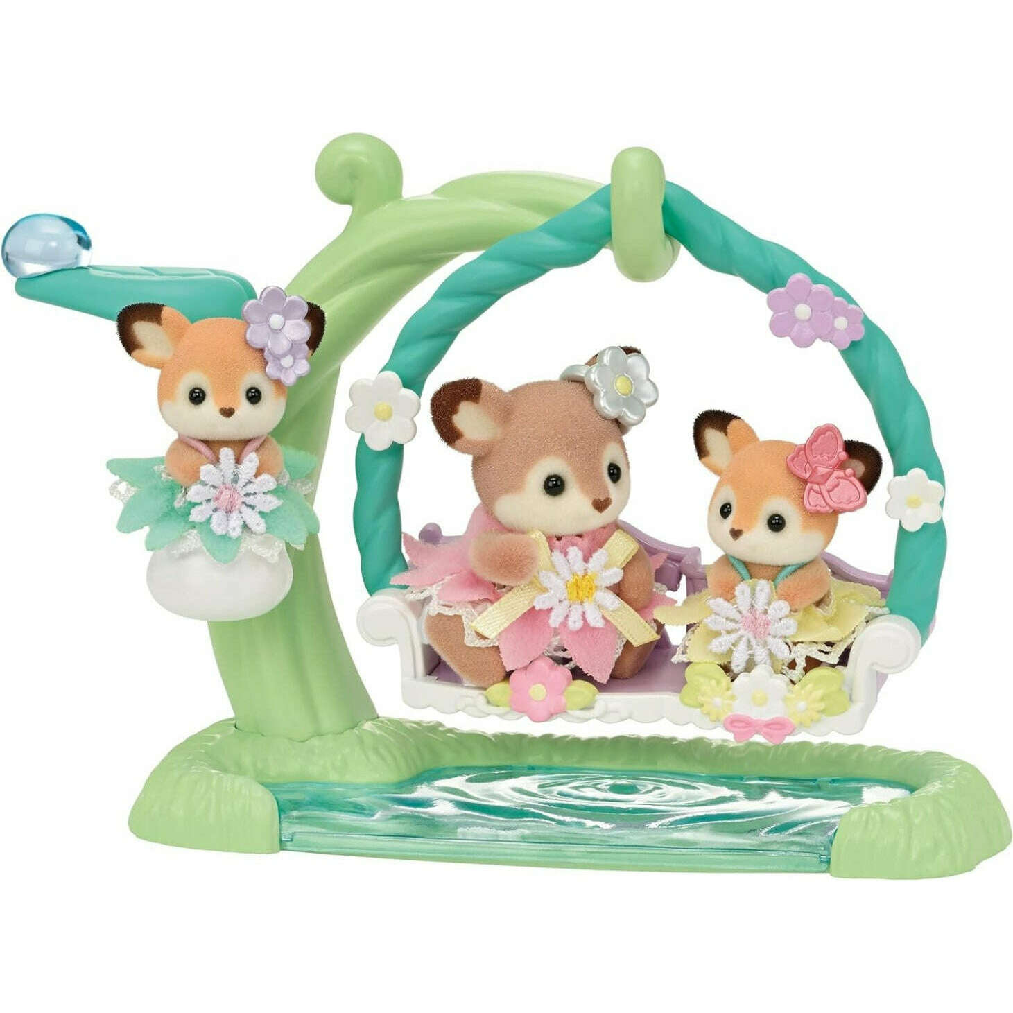 Toys N Tuck:Sylvanian Families Deer Babies Floral Swing Set,Sylvanian Families