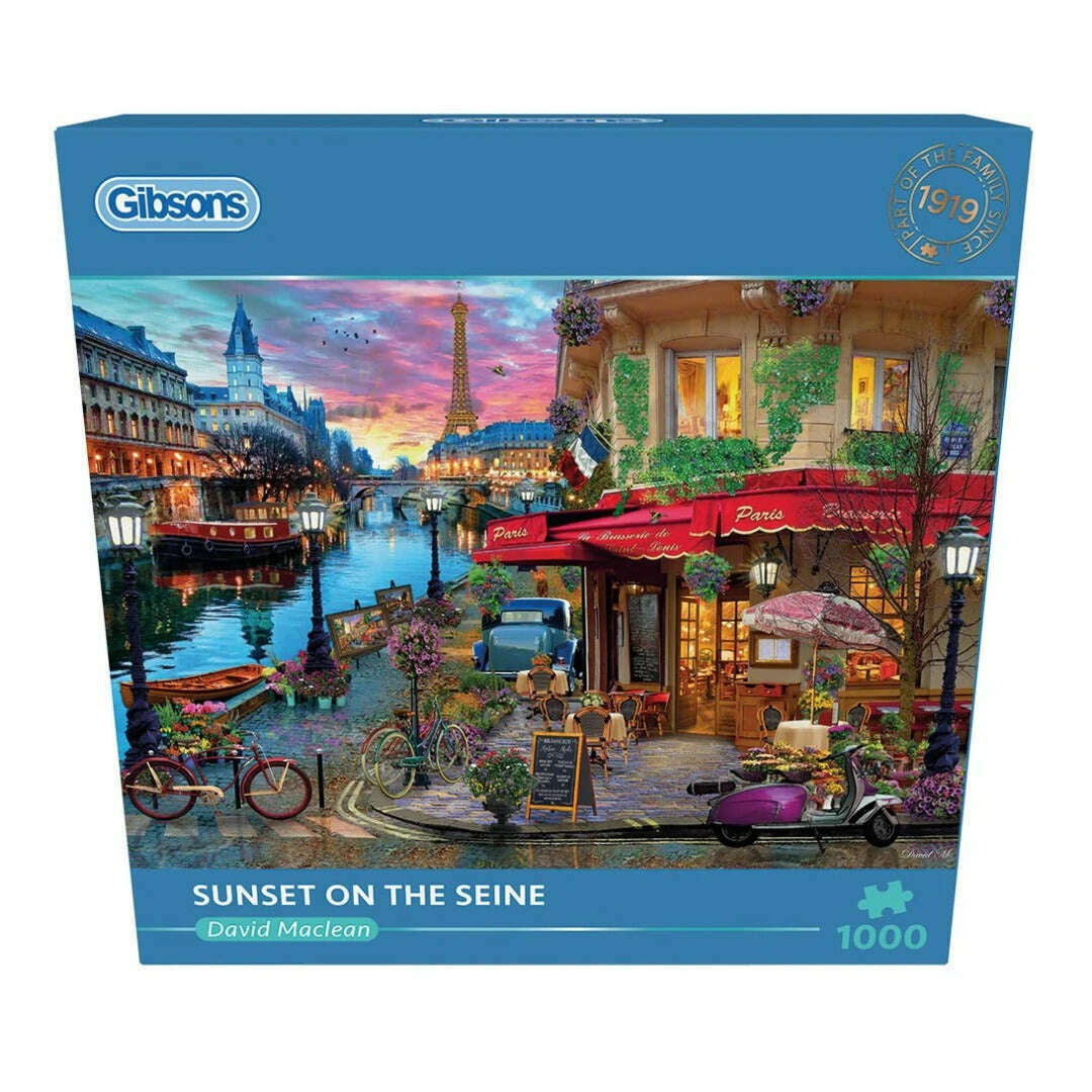 Toys N Tuck:Gibsons 1000 Piece Puzzle Sunset On The Seine,Gibsons