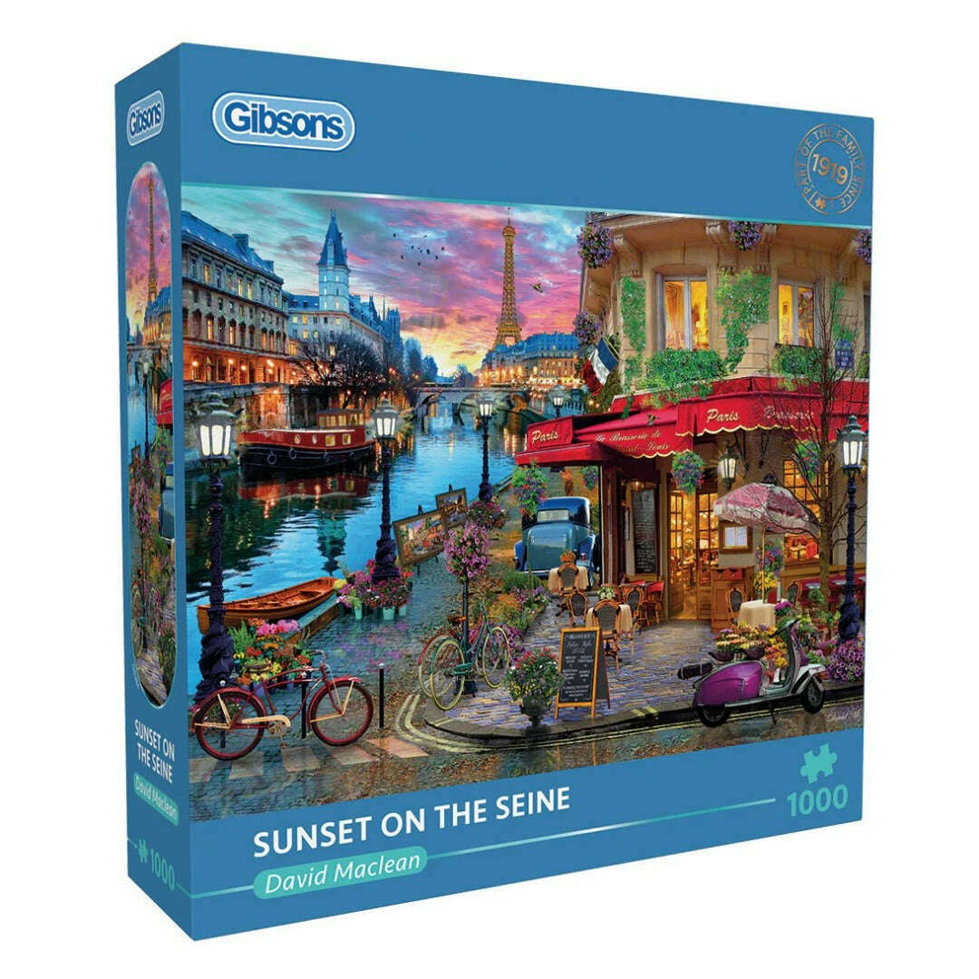 Toys N Tuck:Gibsons 1000 Piece Puzzle Sunset On The Seine,Gibsons