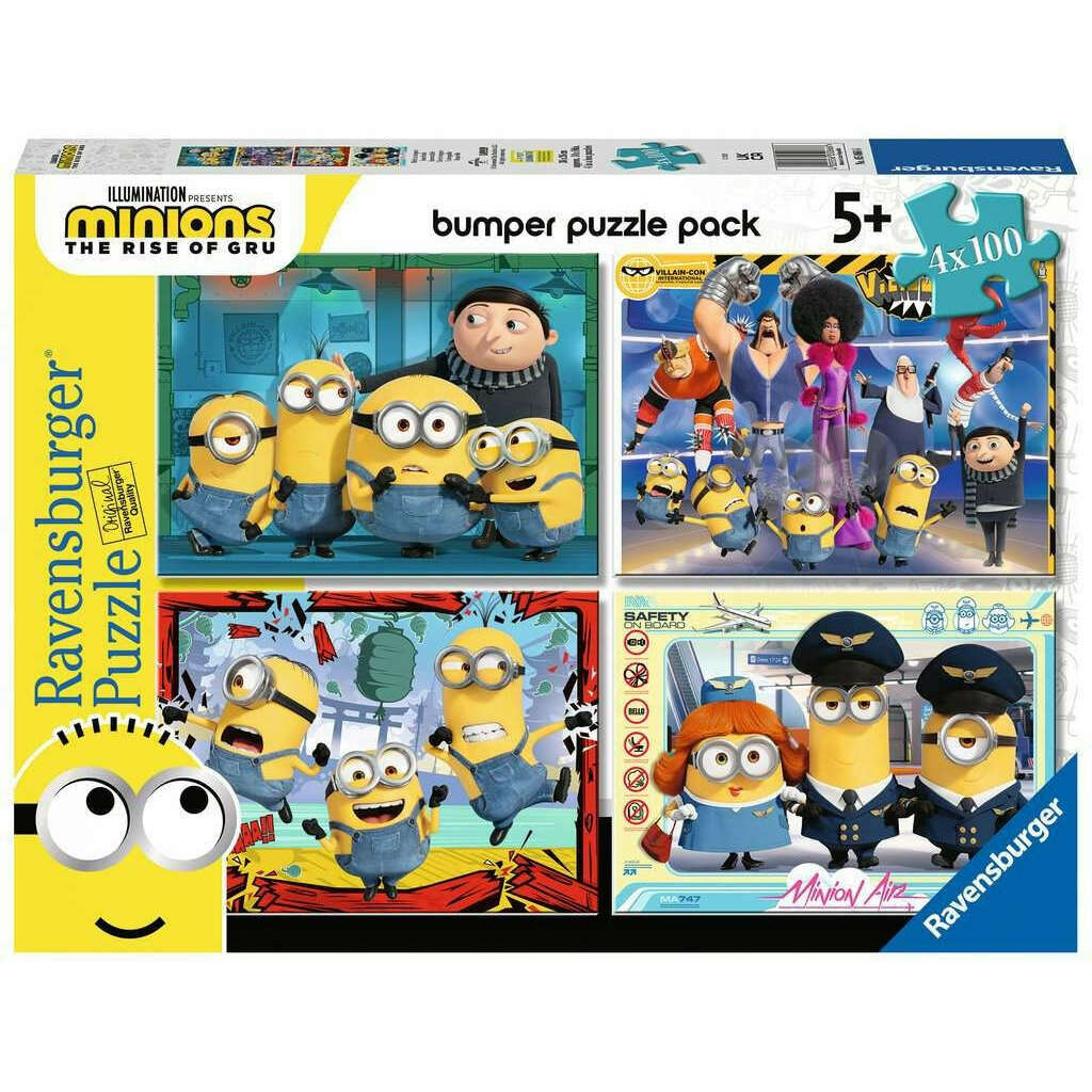 Toys N Tuck:Ravensburger 4 x 100pc Puzzles Minions The Rise Of Gru,Ravensburger