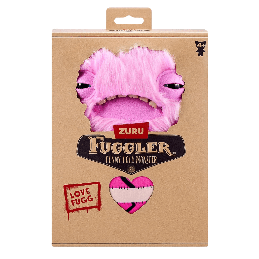 Toys N Tuck:Fuggler Love Fug Wide Eyed Weirdo Funny Ugly Monster Plush Pink,Fuggler