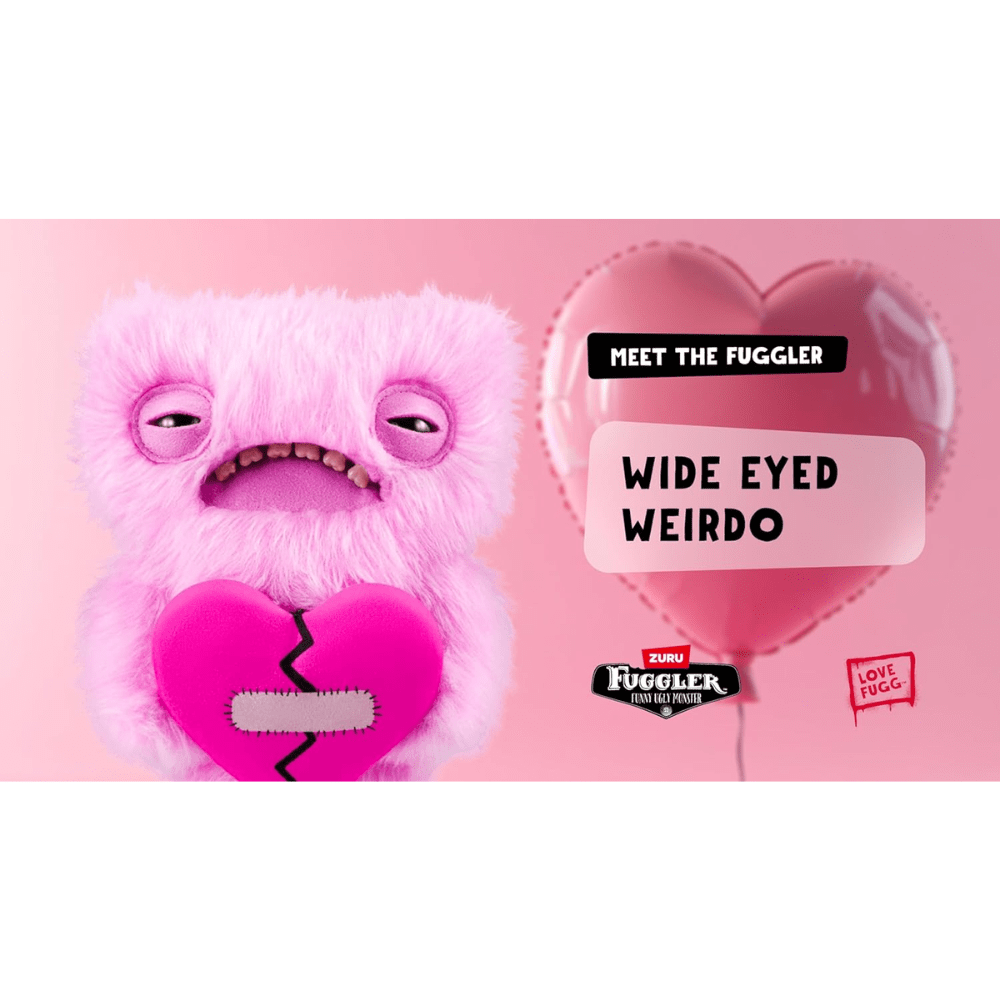 Toys N Tuck:Fuggler Love Fug Wide Eyed Weirdo Funny Ugly Monster Plush Pink,Fuggler