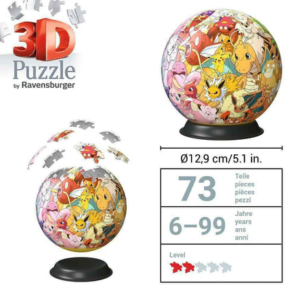 Toys N Tuck:Ravensburger 73pc 3D Puzzle Ball Pokemon,Ravensburger