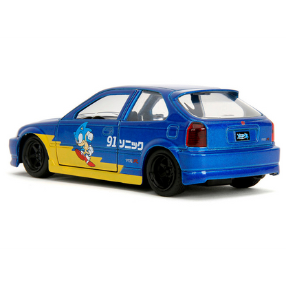 Toys N Tuck:Sonic The Hedgehog 1:32 Die Cast 1997 Honda Civic Type R,Sonic The Hedgehog