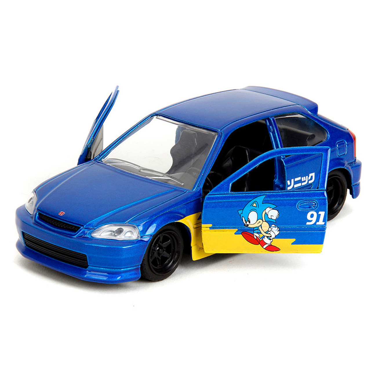 Toys N Tuck:Sonic The Hedgehog 1:32 Die Cast 1997 Honda Civic Type R,Sonic The Hedgehog