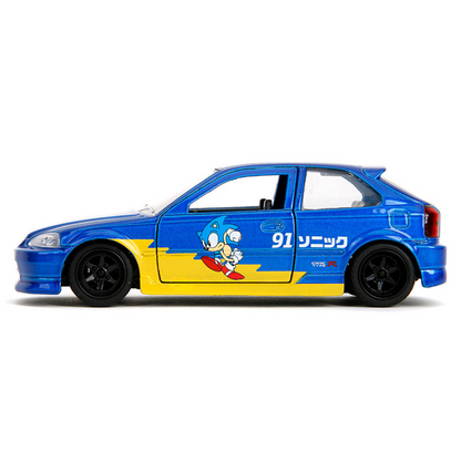 Toys N Tuck:Sonic The Hedgehog 1:32 Die Cast 1997 Honda Civic Type R,Sonic The Hedgehog