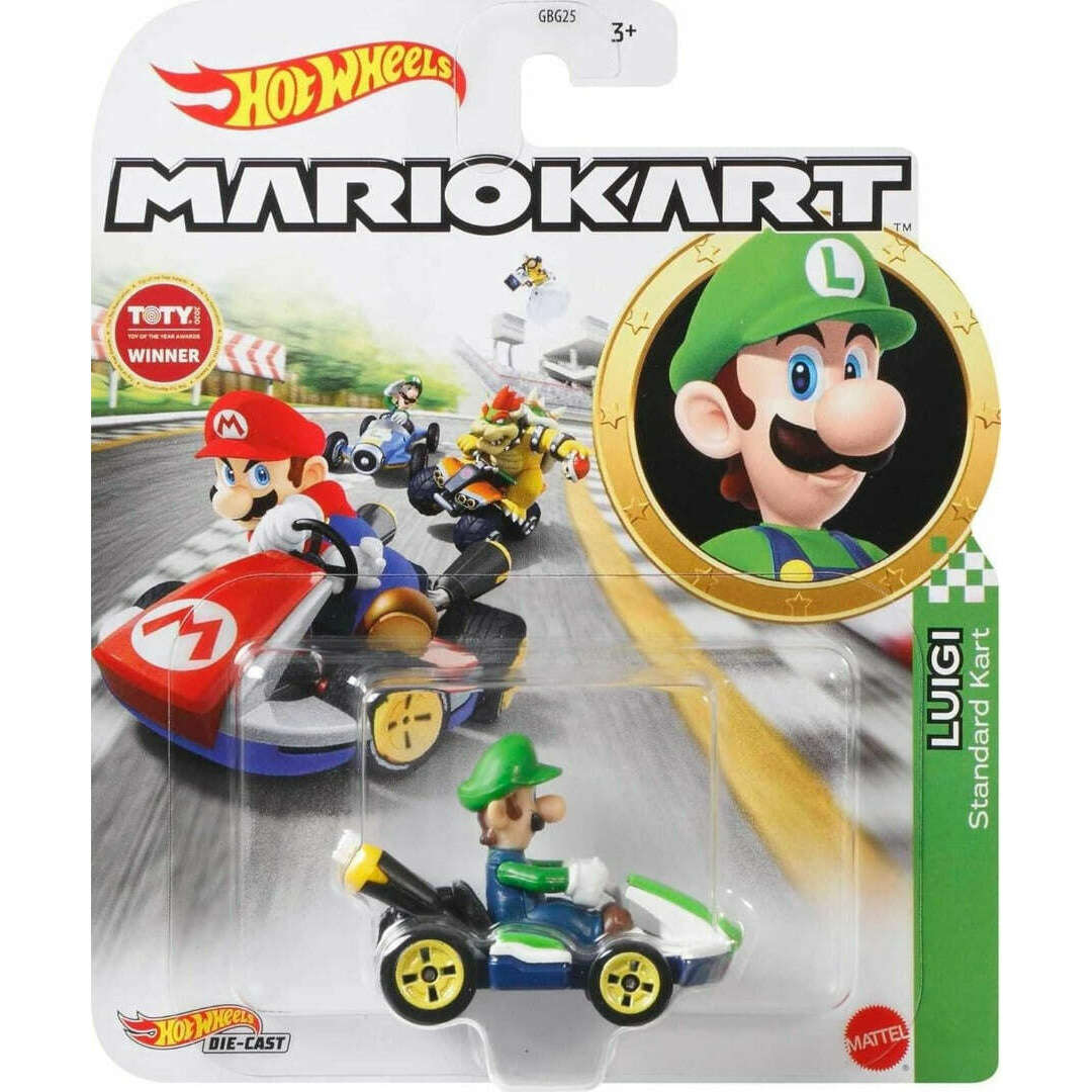 Toys N Tuck:Hot Wheels Mariokart - Luigi Standard Kart,Hot Wheels