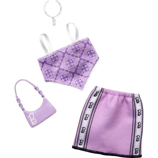 Toys N Tuck:Barbie Fashion Outfit - Sporty Purple Top & Skirt (HRH37),Barbie