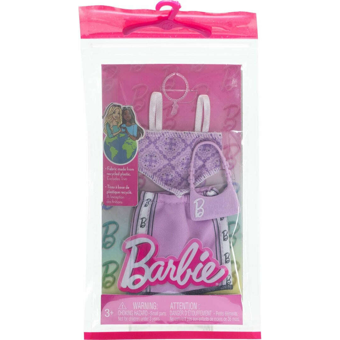 Toys N Tuck:Barbie Fashion Outfit - Sporty Purple Top & Skirt (HRH37),Barbie