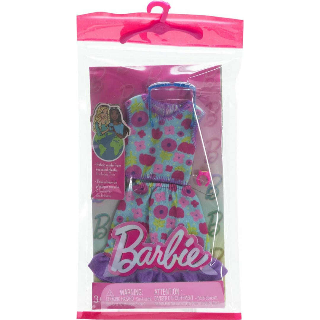 Toys N Tuck:Barbie Fashion Outfit - Floral Top & Skirt (HRH39),Barbie