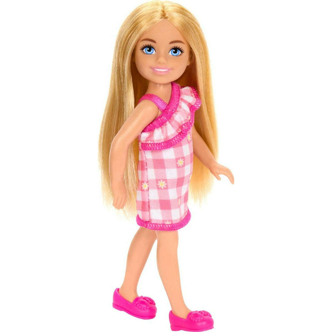 Toys N Tuck:Barbie Chelsea Doll Blonde Hair Girl Doll Checked Dress (HXM95),Barbie