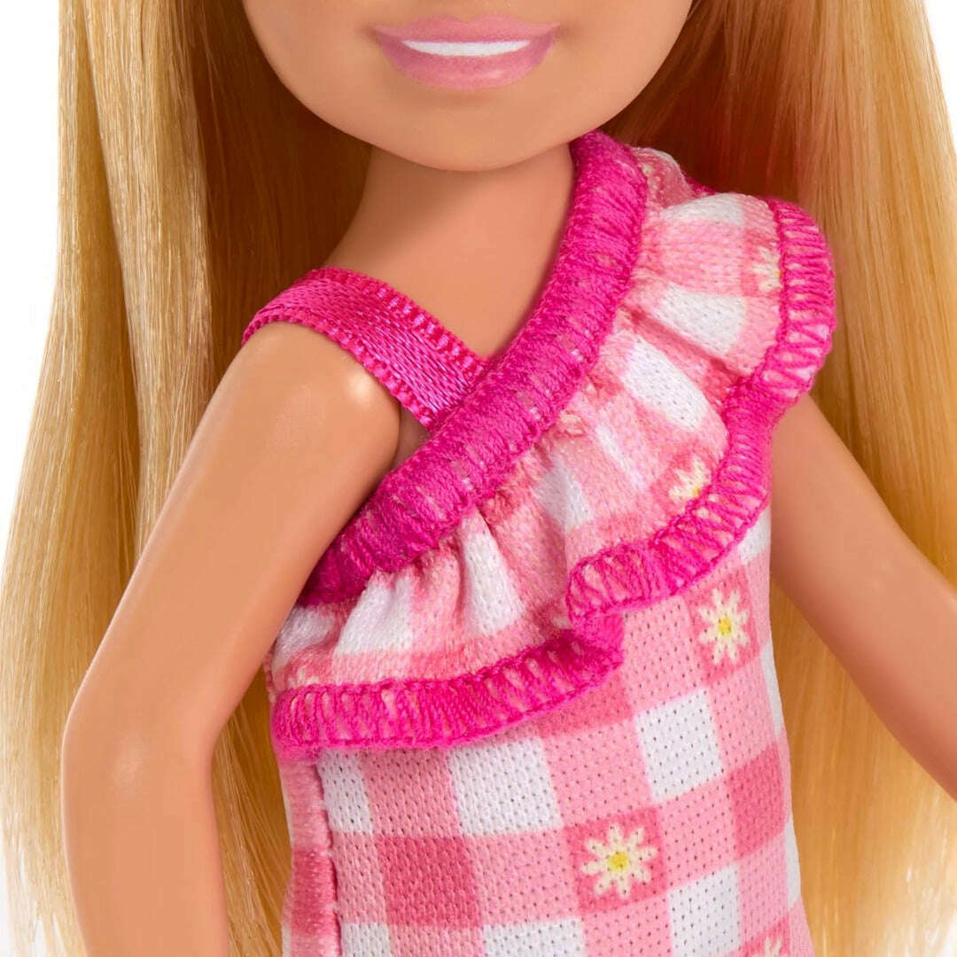 Toys N Tuck:Barbie Chelsea Doll Blonde Hair Girl Doll Checked Dress (HXM95),Barbie