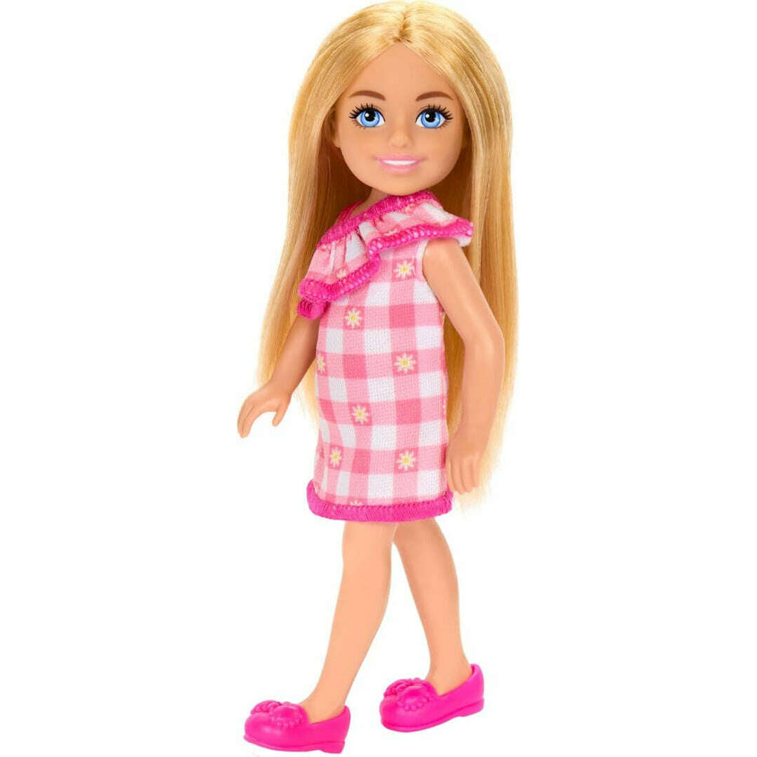 Toys N Tuck:Barbie Chelsea Doll Blonde Hair Girl Doll Checked Dress (HXM95),Barbie