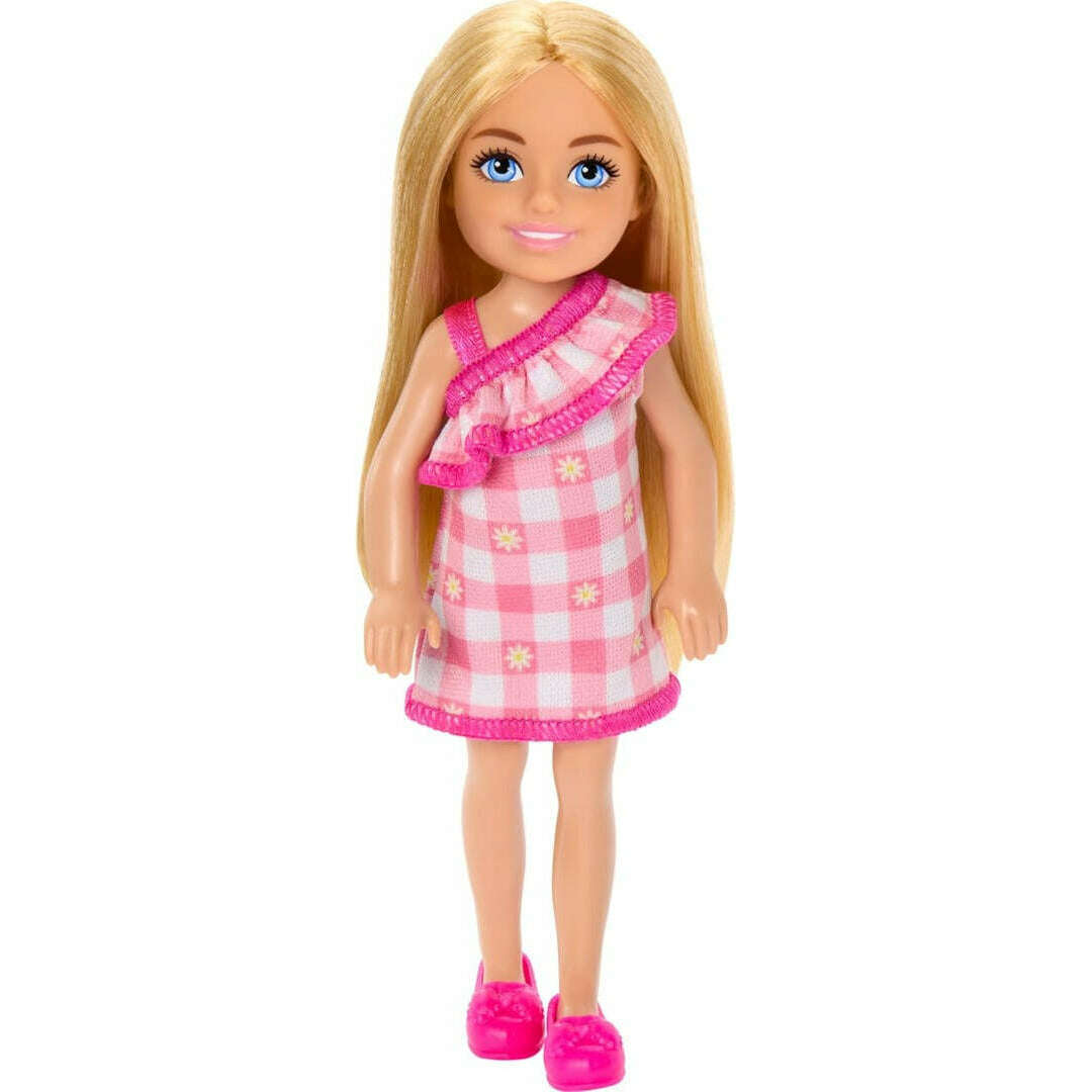 Toys N Tuck:Barbie Chelsea Doll Blonde Hair Girl Doll Checked Dress (HXM95),Barbie