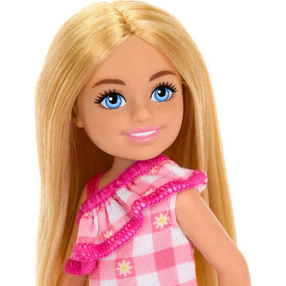 Toys N Tuck:Barbie Chelsea Doll Blonde Hair Girl Doll Checked Dress (HXM95),Barbie