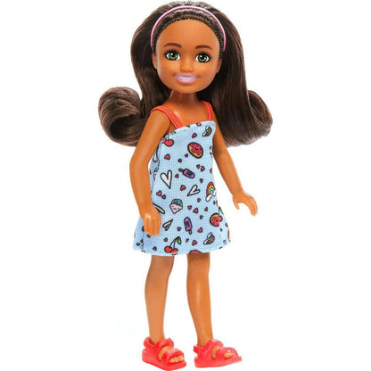 Toys N Tuck:Barbie Chelsea Doll Brown Hair Girl Doll Blue Dress (HXM97),Barbie