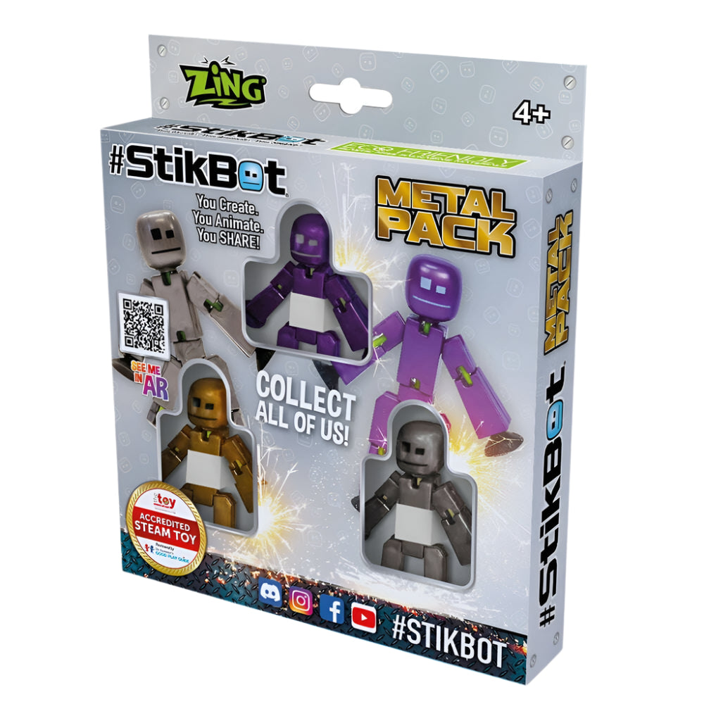 Toys N Tuck:Zing #Stikbot Metal Pack,Brainstorm Toys