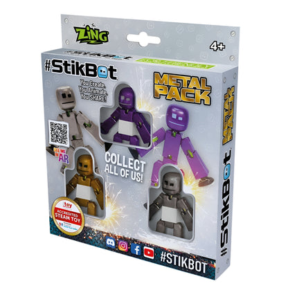 Toys N Tuck:Zing #Stikbot Metal Pack,Brainstorm Toys