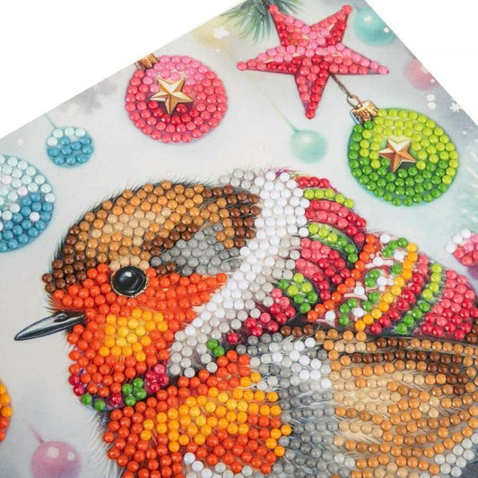 Crystal Art Card Kit - Festive Robin