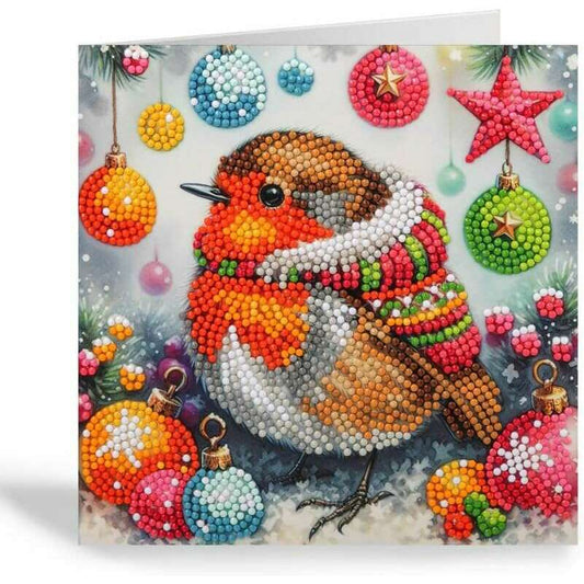 Crystal Art Card Kit - Festive Robin