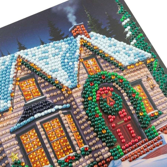 Crystal Art Card Kit - Christmas Cottage