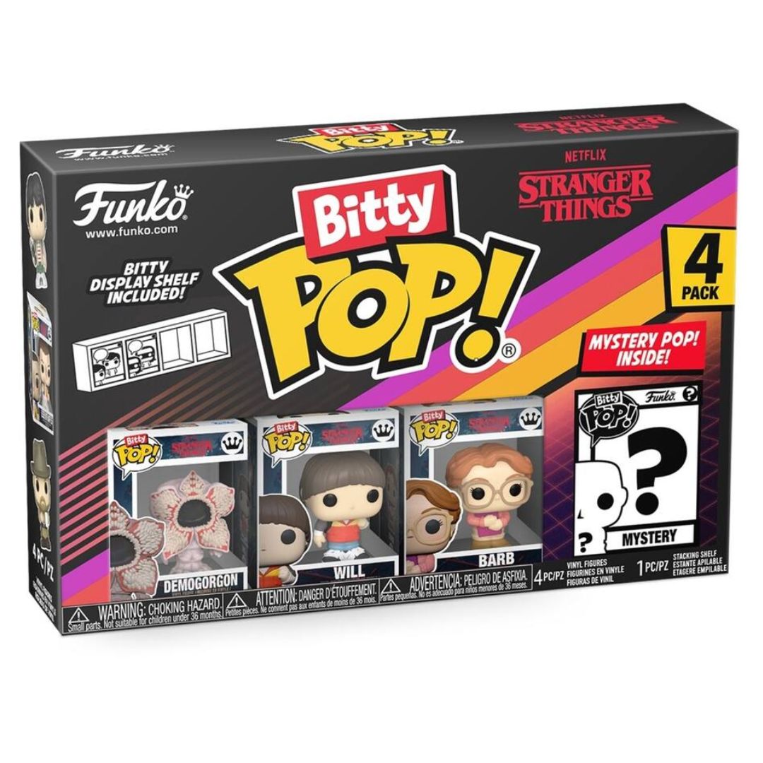 Bitty Pop! Stranger Things 4 Pack - Demogorgon, Will, Barb and Mystery Bitty
